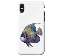 Colorful Emperor Angelfish Marine Ocean Fish Abstract Art Case for iPhone X/XS