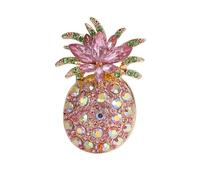 Colorful Enameled Fruit Pineapple Brooch Made From Sturdy Alloy Materials Perfect As a Stylish Fashion Accessory Bright Rhinestone Fruit Pineapple Brooch Crafted From Sturdy Alloy Ideal for Daily Wear