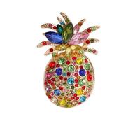 Colorful Enameled Fruit Pineapple Brooch Made From Sturdy Alloy Materials Perfect As a Stylish Fashion Accessory Bright Rhinestone Fruit Pineapple Brooch Crafted From Sturdy Alloy Ideal for Daily Wear