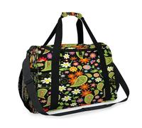 Colorful Ethnic Paisley Flower Travel Duffel Bag for Girls Boys Women Men Weekend Overnight Bag Shoulder Tote Luggage Handbag for Travel Sports Gym