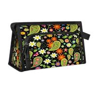 Colorful Ethnic Paisley Flower Travel Toiletry Bag for Women Men Girls Boys Multifunctional Makeup Pouch Bag Wash Toiletries Cosmetic Organizer Shower Bag