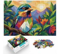 Colorful European Robin Pop Art Illustration Jigsaw Puzzle, 1000 Piece | For the festive season: Adult jigsaw puzzle with 1000 pieces; for quieter moments across Christmas and New Year.