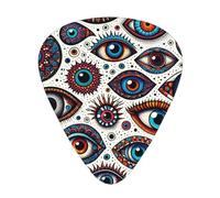 Colorful-Evil-Eye 12 Pack Guitar Picks With 3 Thicknesses And Storage Box, Abs Plectrums For Electric Bass Guitar Players