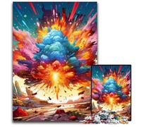 Colorful Explosion 1000 Piece Jigsaw Puzzles for Adults Wooden Jigsaw Relaxing Entertainment, Home Decor 50x75CM/19.68x29.52inch