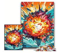 Colorful Explosion Puzzle 1000 Pieces Jigsaw Wooden Jigsaw Puzzles for Adults Interactive Family Game, DIY Home Decor Brain Challenge Gift Size 50x75cm