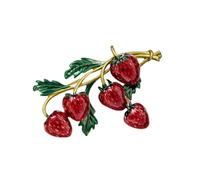 Colorful Exquisite Strawberry Brooch Elegant Vibrant Color Drip Oil Design Accessories Costume Enhancing Jewelry Collector Gift, フリーサイズ