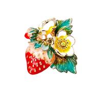 Colorful Exquisite Strawberry Brooch Elegant Vibrant Color Drip Oil Design Accessories Costume Enhancing Jewelry Collector Gift, フリーサイズ