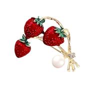 Colorful Exquisite Strawberry Brooch Elegant Vibrant Color Drip Oil Design Accessories Costume Enhancing Jewelry Collector Gift, フリーサイズ