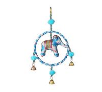 Colorful Fabric Elephant Round Ring Wall Roof Door Hanging with Metal Bell Ornaments with Gift for Home Décor Indian Wedding Indian Traditional Festival Decoration Gift Return Gift Home Decor