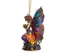 Colorful Fairy Fairies Painted Charm Fun And Mysterious Rear View Carmirror Charm Backpack Decoration Preferred Gift Home Decoration Pendant Bead Garland Decorative (Blue, One Size)
