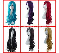 Colorful Fake Cosplay Game Character Animation COS Long Curly Hair spot Manufacturers Wholesale Head Set T0229 Cosplay Anime Wig Coser