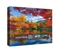 Colorful Fall Lake Landscape Puzzles for Adults 1000 Pieces Nature, Autumn Forest Scenic Jigsaw Puzzles, Pretty Scenery Mountain Puzzle