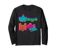 Colorful Famous Museums Louvre Uffizi Orsay Gallery Long Sleeve T-Shirt