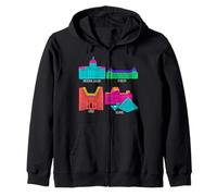 Colorful Famous Museums Louvre Uffizi Orsay Gallery Zip Hoodie