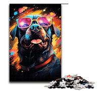 Colorful Fantasy Glasses Dog 1000 Piece Jigsaw Puzzles for Adults for Gifts Best Gift Suitable for And Teenager 14 And Up 75x50cm