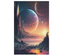 Colorful Fantasy Landscape Jigsaw Puzzles for Adults 1000 Pieces - Kids Wooden Puzzle - Recycled Board Picture 78×53cm