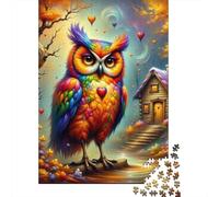 Colorful Fantasy Owl Art-3 Jigsaw Puzzles Puzzles for Adults Kids. 1000 Pieces Whimsical Challenge Toy Educational Game Home Decoration for Educational Games Gifts 70x50cm/1000pcs