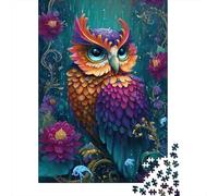 Colorful Fantasy Owl Artwork Jigsaw Puzzles Puzzles for Adults Kids. 1000 Piece Whimsical Challenge Toy Educational Games Home Decoration for Adults& Kids Age 14 Years Up 38x26cm/1000pcs