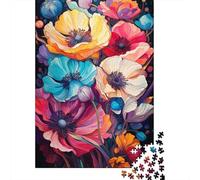 Colorful Fantasy Painting Poppy Flower 1000 Piece Puzzle for Adults Jigsaw Family Toys Gifts for Girls Boys Eco Friendly Wooden Puzzle 1000pcs (75x50cm)