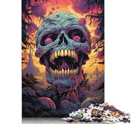 Colorful Fantasy Skull Puzzle Unique Home Decor 100 Percent Recycled Cardboard Jigsaw Puzzle for Adult 1000pcs (38x26cm)