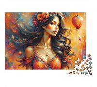 Colorful Fantasy Woman Art Jigsaw Puzzles Puzzles for Adults Kids. 1000 Pieces Impossible Challenge Toy Educational Game Home Decoration for Adults& Kids Age 14 Years Up 52x38cm/1000pcs
