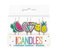 Colorful Favorite Things Pick Birthday Candles (10cm) - Assorted Vivid Colors & Unique Celebratory Picks - Perfect for All Ages - 6ct