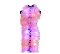 Colorful Feather Boas 1.2m, Fluffy Feather Boa with 20 LED Lights, Light Up Costume Accessory for Women, Parties, Halloween, Cosplay, Carnival, Dancing, Christmas, Weddings, Holiday Events, Festivals