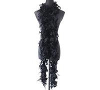 Colorful Feather Boas, 6.6ft Fluffy Feather Boa for Women Girl, Feather Boa Fancy Dress Accessories for Carnival Dancing Wedding Party (Black)