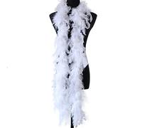 Colorful Feather Boas, 6.6ft Fluffy Feather Boa for Women Girl, Feather Boa Fancy Dress Accessories for Carnival Dancing Wedding Party (White)