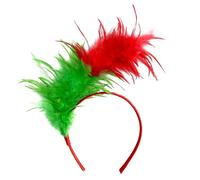Colorful Feather Headband Fascinator Cosplay Hair Bands Carnival Party Headdress Rainbow Headband Feather Headdress Costume for Easter Day Wedding Halloween Party (Y-Light Green, One Size)