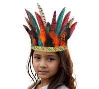 Colorful Feather Headband Fascinators for Adults and Children Feather Headwear Festival Accessories Feather Headband Indian Headdress Headpiece Carnival Costume for Easter Day Theme Party Club Green