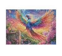 Colorful Feather Phoenix 300 Piece Jigsaw Puzzle for Adults Structure Dusk Radiance Bathroom Wall Art Relaxing Activity Smooth Edges for Homeowners 300 PCS