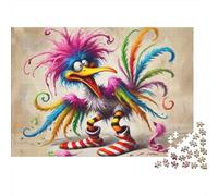 Colorful Feathered Bird 100% Recycled Cardboard Crazy Colorful Bird 1000Pc Puzzle Adults And Children Challenging & Brainteasing 52x38cm/1000pcs