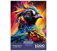 Colorful Feathered Bird 1000 Piece Jigsaw Puzzle Paper for Adults Rainbow Art Focus Gift 70x50cm/1000pcs