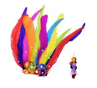 Colorful Feathered Earring Hair Clip Set Alloy Electroplated Costume Jewelry Set for Festival Carnival Stage Comportment Alloy Earrings and Hair Clip