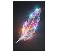 Colorful Feathers 1000 Pieces Wooden Jigsaw Puzzle for Adults Puzzles Brain Exercise Challenge High Difficulty Game for Kids （78×53cm）