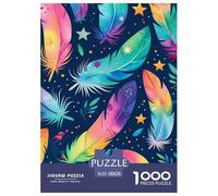 Colorful Feathers 1000pcs Paper Jigsaw Puzzle 100% Recycled Cardboard Puzzle Educational Games for Adults And Kids 38x26cm/1000pcs