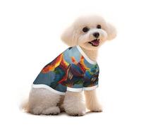 Colorful Feathers Dog T-Shirt Clothes Apparel Puppy Vest Pet and Elastic Tank Top Clothing, Dogs Cats Pullovers Cute Breathable Soft Medium