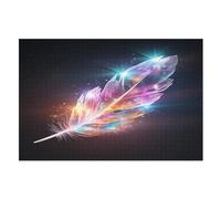 Colorful Feathers Jigsaw Puzzles 1000 Pieces for Adults Wooden Puzzle for Teenagers Educational Games Unique Gift (75×50cm)