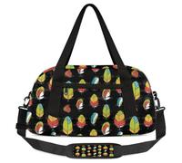 Colorful Feathers Kids Overnight Duffle Bags for Girls Boys, Bird Feather Lightweight Sports Gym Bag for Kids，Small Overnight Weekender Carry on Travel Bags Dance Bag, Colorful Feathers, 18.5L x 7.8W