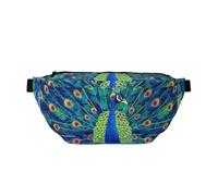 Colorful Feathers Peacock Sling Bag Chest Bags for Women Men, Crossbody Shoulder Bag, Small Rucksack for Travel Hiking