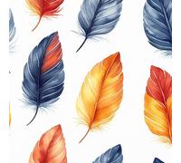 Colorful Feathers Peel and Stick Wallpaper 0.4×5 m Removable Self Adhesive Watercolor Style Contact Paper Sticky Back Thicken Waterproof Matte Wall Paper for Living Room Bedroom Furniture Decorate