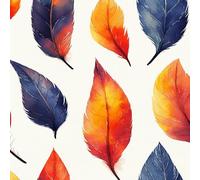 Colorful Feathers Self Adhesive Wallpaper Watercolor Style Contact Paper Peel and Stick Wallpaper Thicken Waterproof Matte with Sticky Back Canvas Wall Cabinets Furniture Stickers Decorate 0.3×3 m