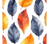 Colorful Feathers Self Adhesive Wallpaper Watercolor Style Contact Paper Peel and Stick Wallpaper Thicken Waterproof Matte with Sticky Back Canvas Wall Cabinets Furniture Stickers Decorate 0.52×3 m