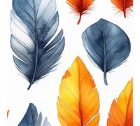 Colorful Feathers Wallpaper Self-Adhesive 0.4×3 m Watercolor Style Pattern Matte Contact Paper Removable Thicken Waterproof Canvas Peel and Stick Wall Paper for Home Decoration Furniture Renovation