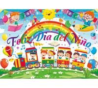 Colorful Feliz Dia Del Niño Banner Backdrop 6x4FT Mexican Children's Day Background for Student Children's Day of Mexico Fiesta Party Decorations for School Classroom