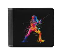 Colorful Fencing Player Funny Wallet for Men RFID Blocking Bifold Wallet Soft Billfold with Card Slots Custom Gifts