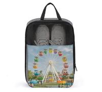 Colorful Ferris Wheel Shoe Bag Travel Shoe Organizer Water-Resistant Shoe Pouch with Zipper Sneaker Dust Bag, gray, One Size, Modern