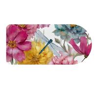 Colorful Field Flowers Painting with Dragonfly Mouse Pad, Large Gaming Keyboard Mat with Non-Slip Rubber Base, Big Extended Desk Protector for Home Office, 29.1’’ x 13.8’’
