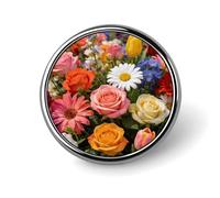 Colorful Fields Button Pins 1" Round Badge Brooch
